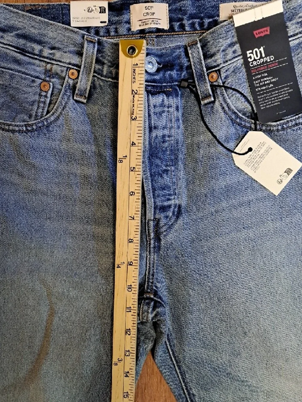 Levi's Selvedge 501 Crop Womens Jeans Size 28 NWT - Picture 5 of 10